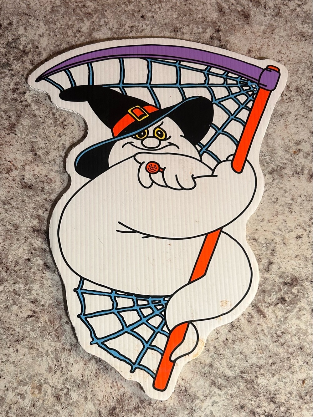 Vintage Corrugated Plastic Ghost Yard Sign | Halloween Decor